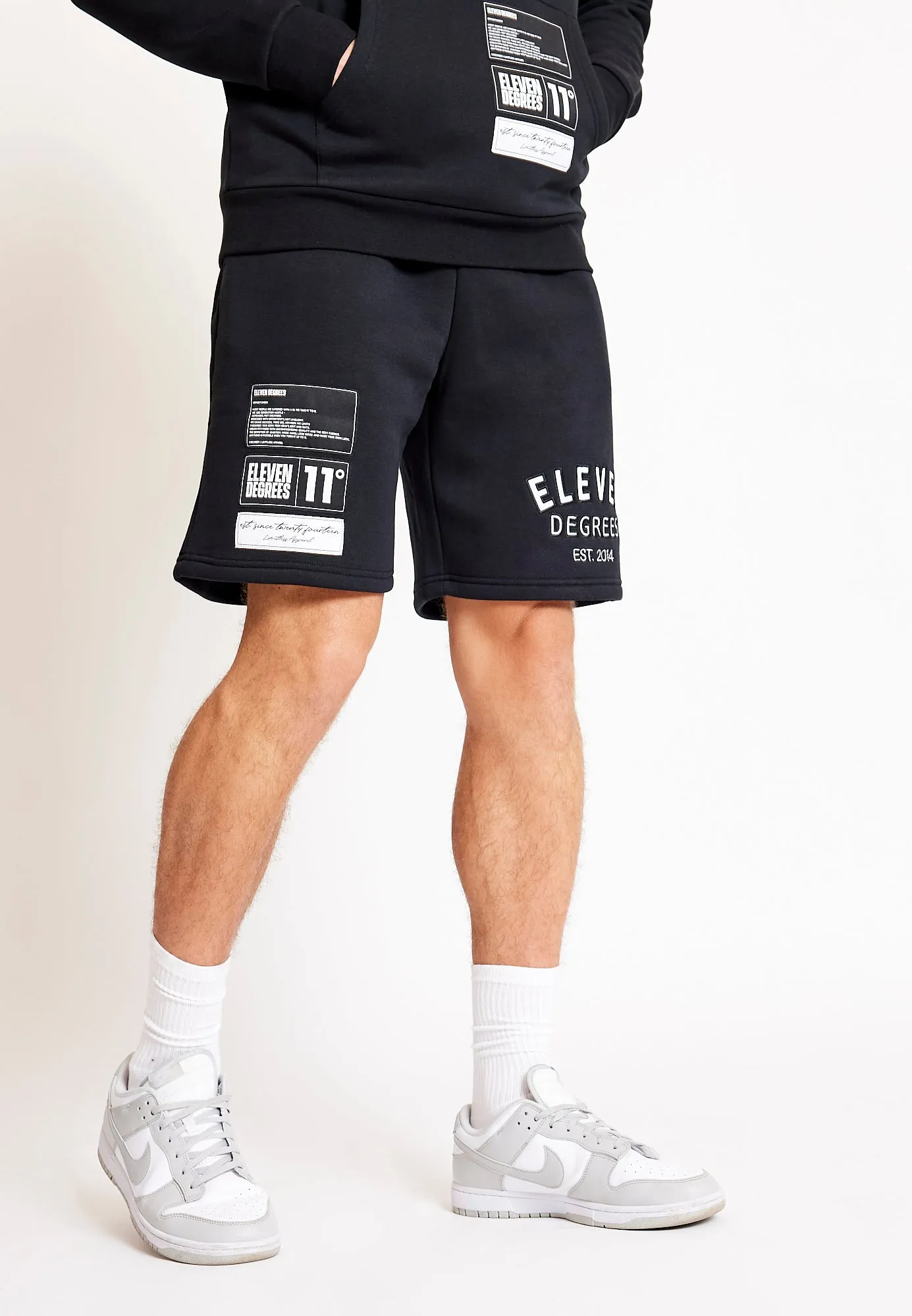 Varsity Graphic Sweat Shorts - Black