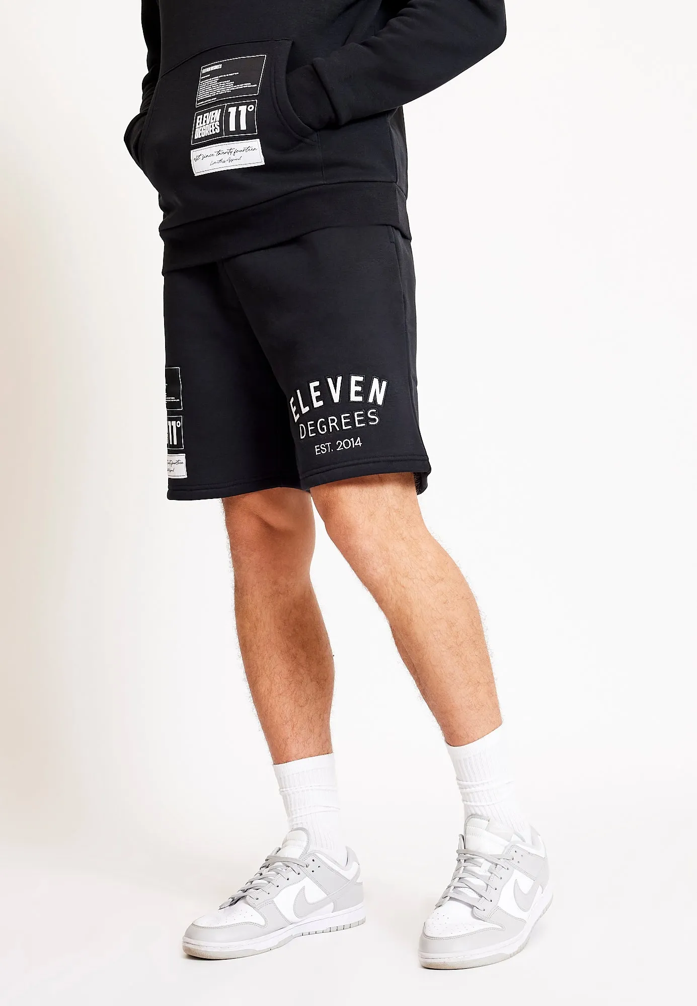 Varsity Graphic Sweat Shorts - Black