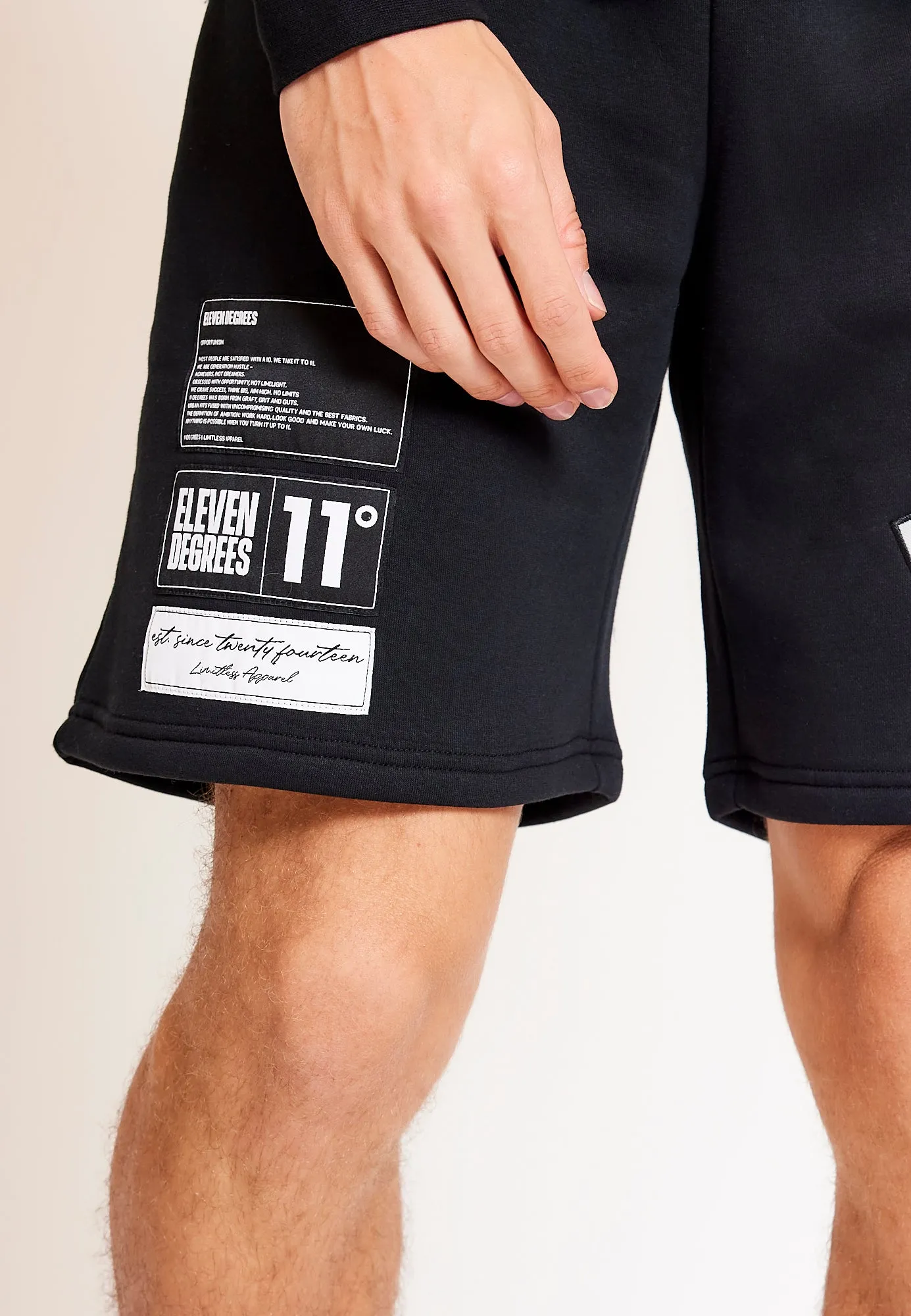 Varsity Graphic Sweat Shorts - Black