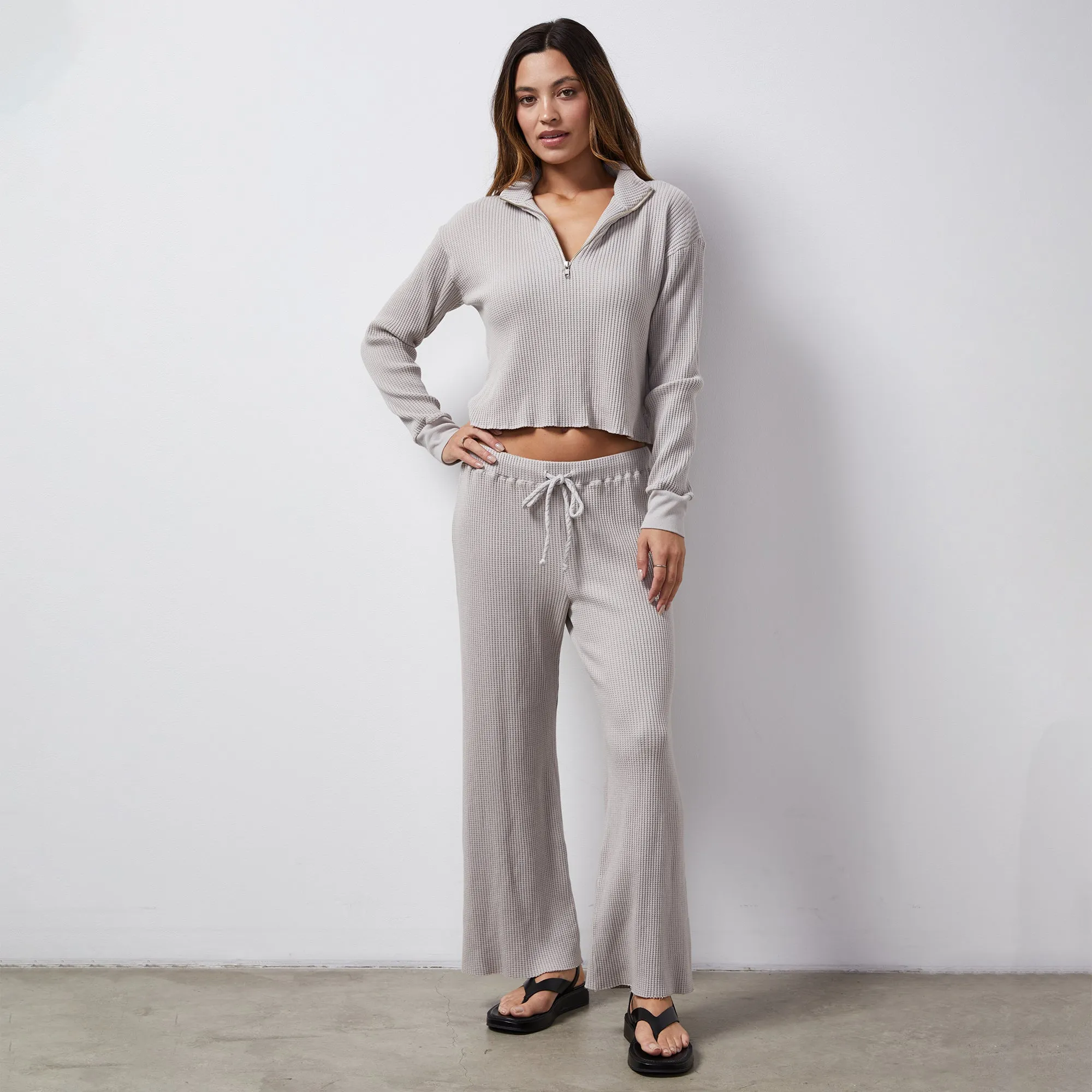 Waffle Crop Lounge Sweat