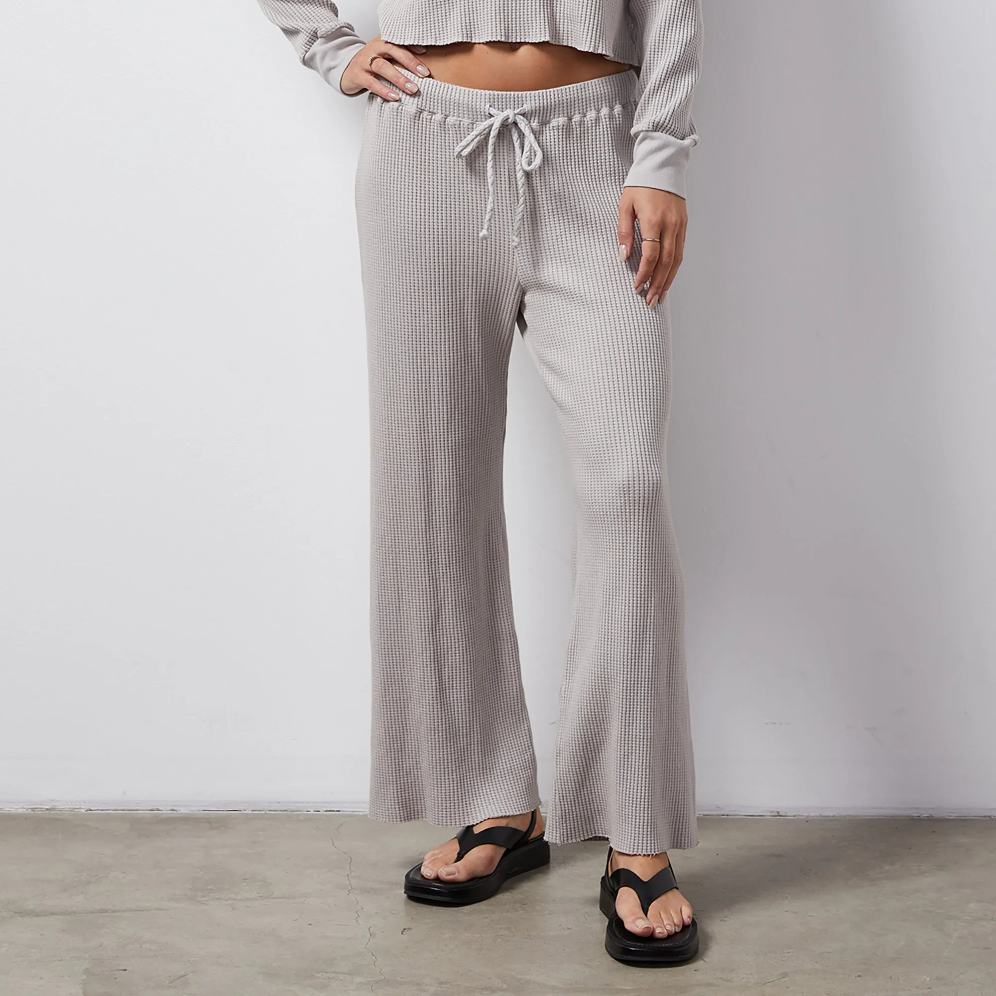 Waffle Crop Lounge Sweat