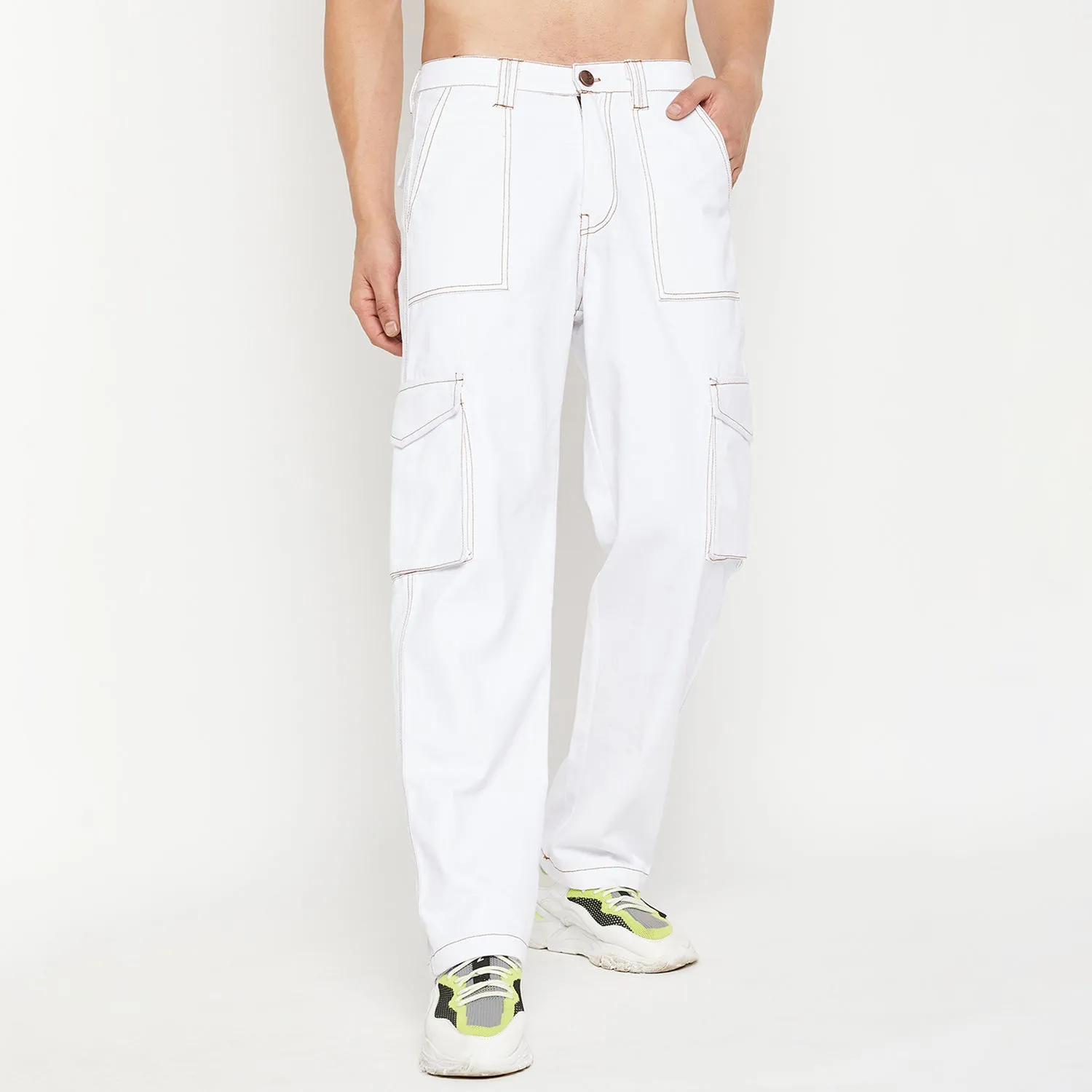 White Carpenter Cargo Pants