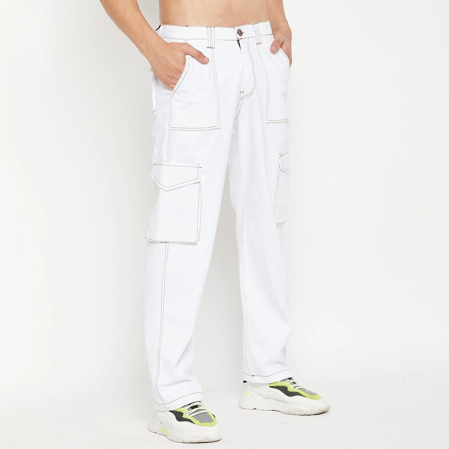 White Carpenter Cargo Pants