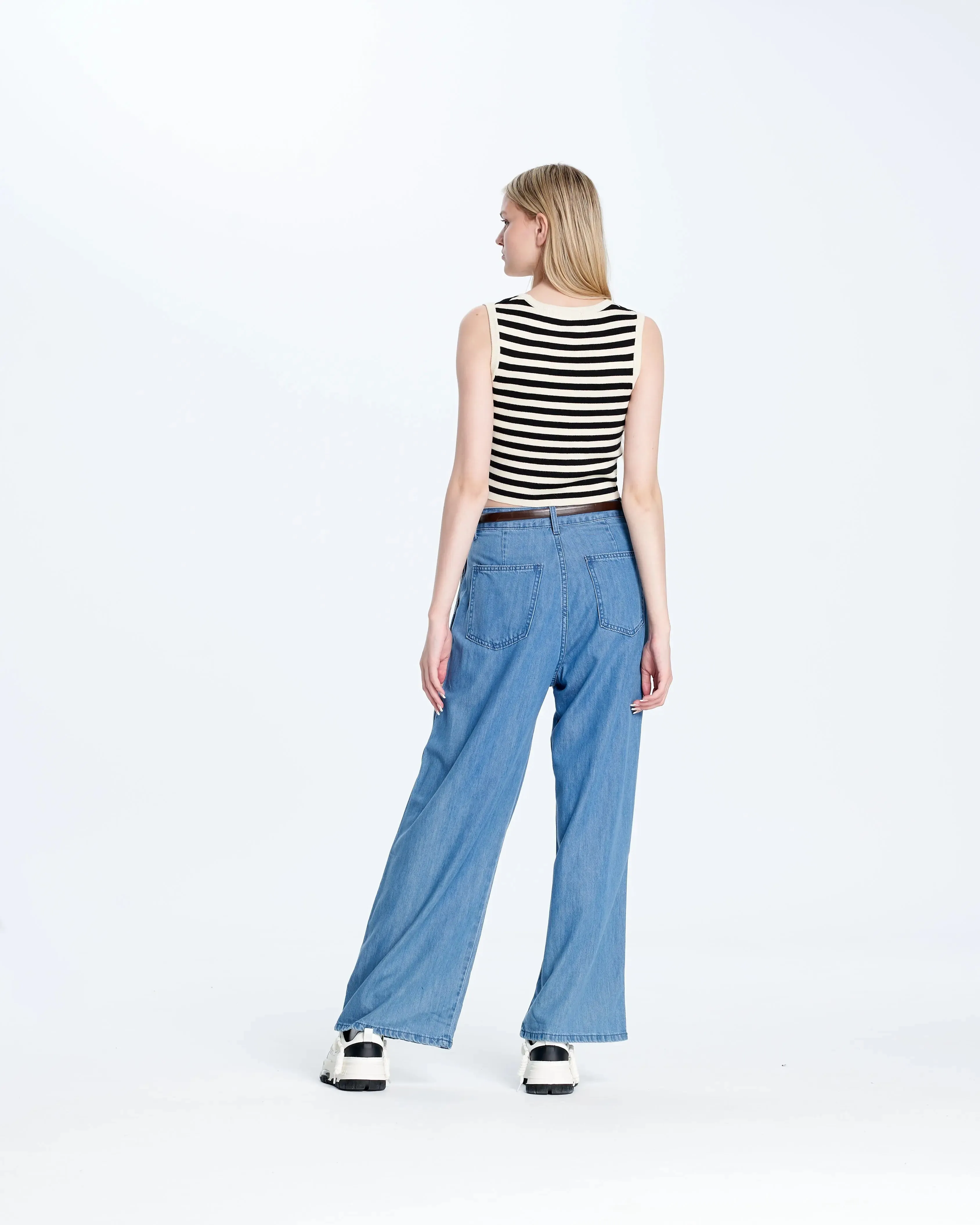 YZ6236 Wide Leg Soft Denim Pants